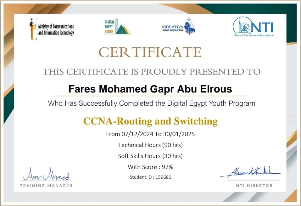 CCNA Routing and Switching Certificate